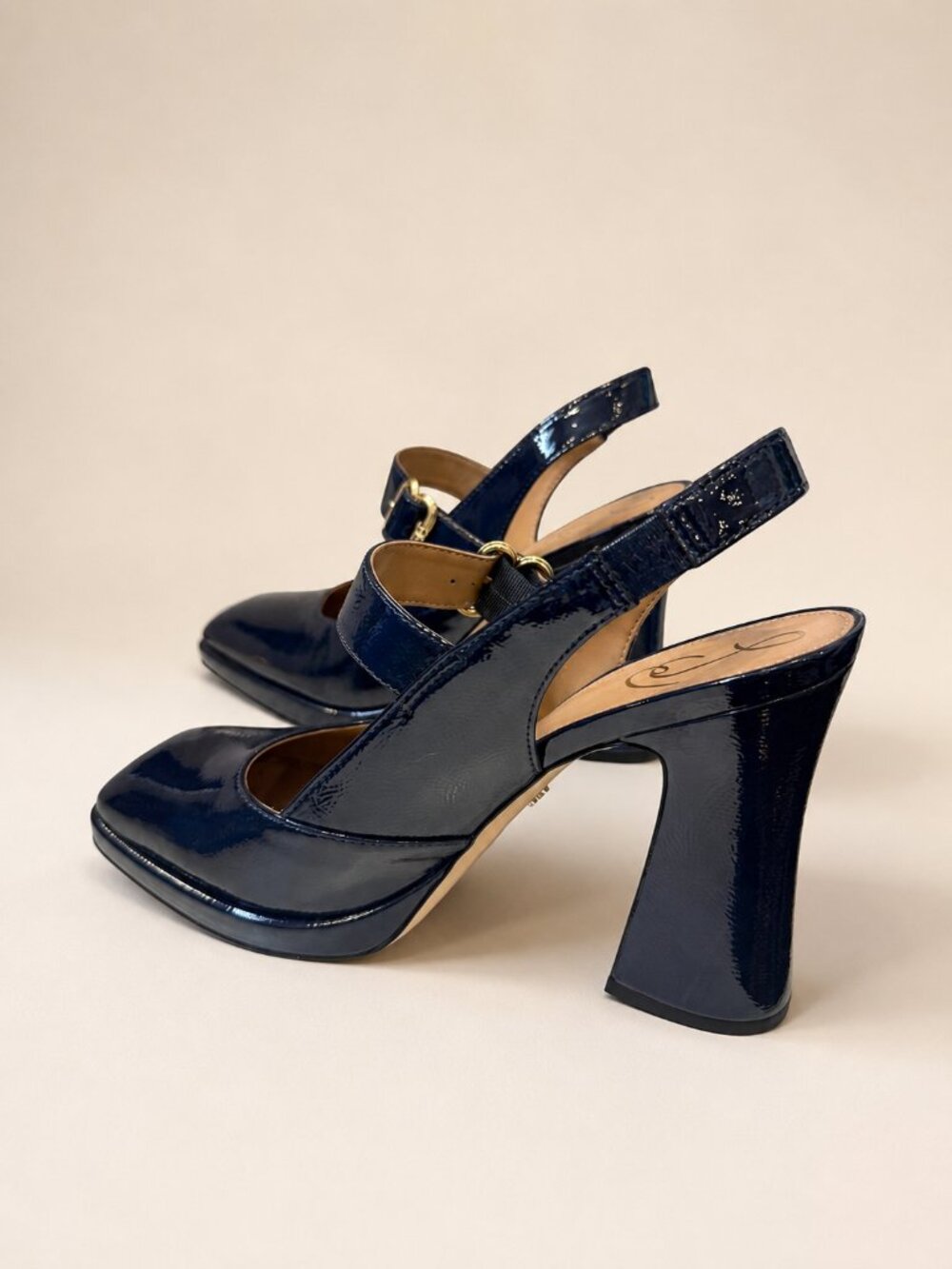 Sam Edelman Navy Patent Mary Jane Platform Pumps Size 12